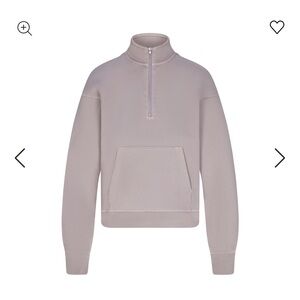 SKIMS Fleece Terry Cropped Half-Zip